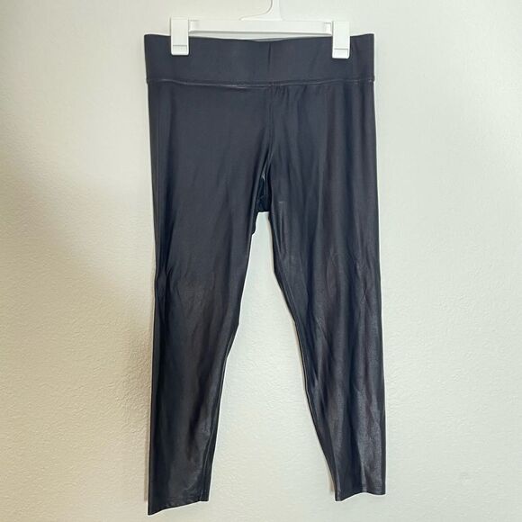 Carbon 38 Black Faux Leather Leggings Size Medium - Picture 1 of 3
